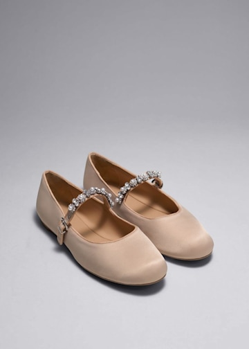 Crystal-Embellished Ballet Flats