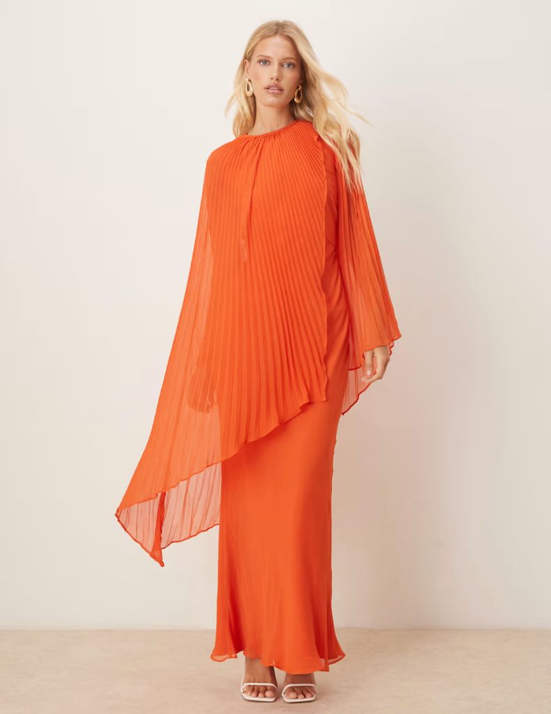 ASOS orange caped dress