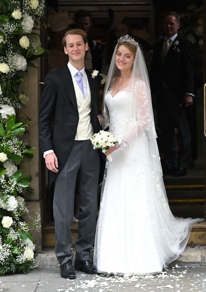 Flora Alexandra Ogilvy and Timothy Vesterberg at their marriage blessing at St James's Piccadilly on September 10, 2021
