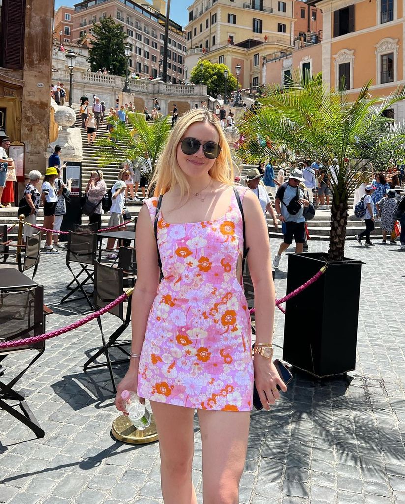Holly Ramsay posed in front of the Spanish Steps during her holiday in Rome