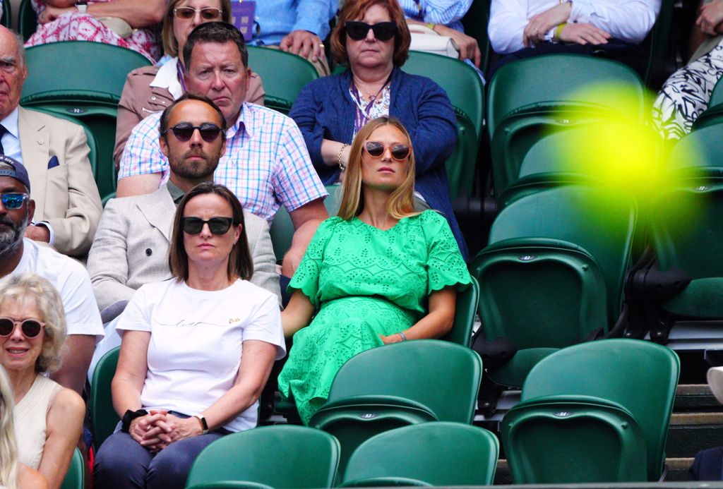 Kate Middleton's brother James and his wife Alizee Thevenet pictured at Day 4 of Wimbledon Tennis Championships