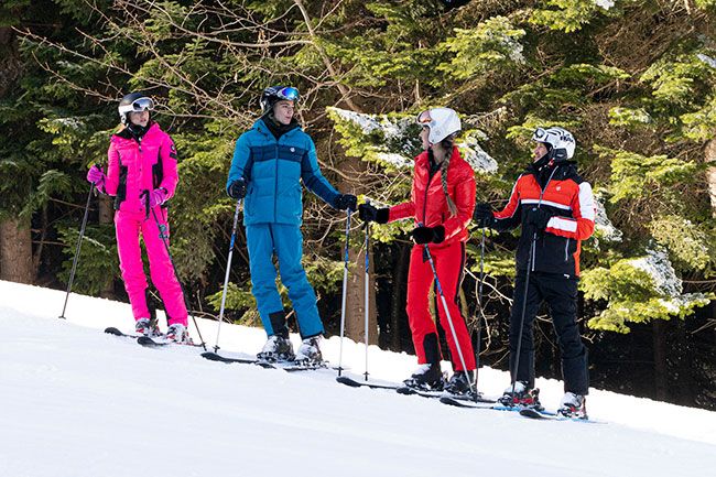 peter andre family skiing