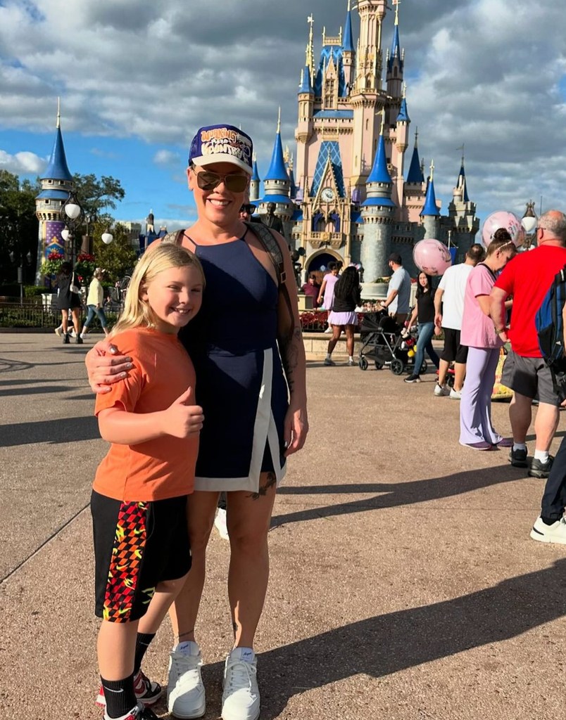 Photo shared by Pink on Instagram November 2024 featuring her son Jameson from a day out in Disney World