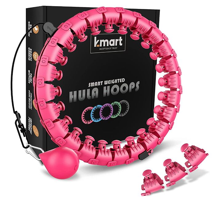 pink weighted hula hoop