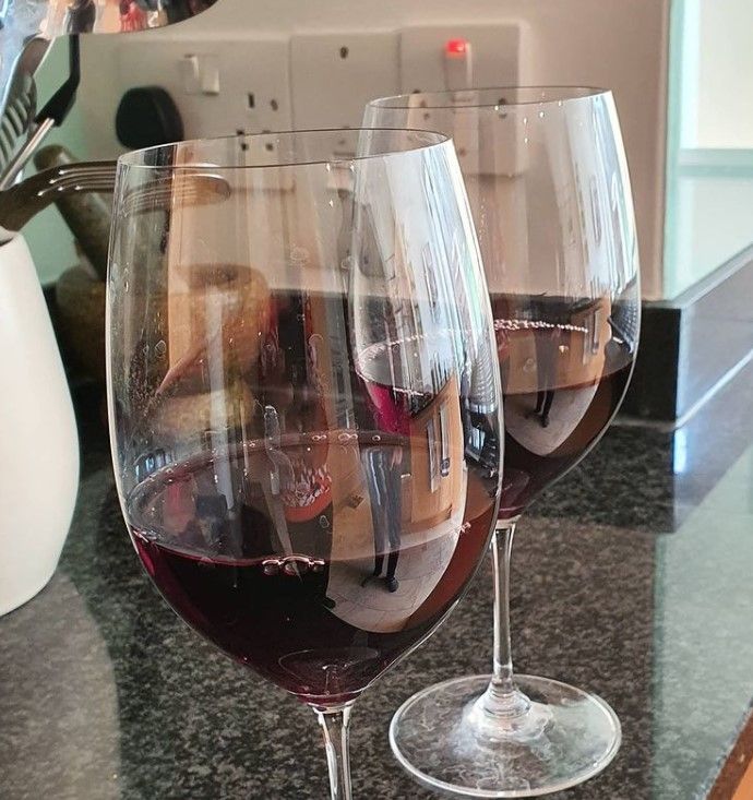 Wine on kitchen side