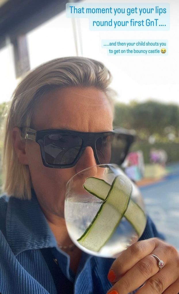 Steph McGovern sipping a large G and T
