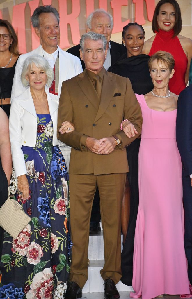 Richard poses alongside Dame Helen Mirren, Pierce Brosnan and Celia Imrie at the London premiere of the The Thursday Murder Club