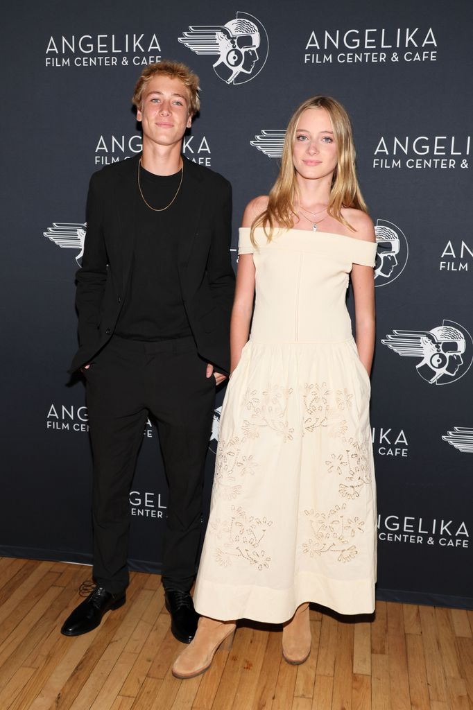 Sasha Schreiber and Kai Schreiber attend the "Across the River and Into the Trees" New York premiere at Angelika Film Center on August 29, 2024 in New York City.