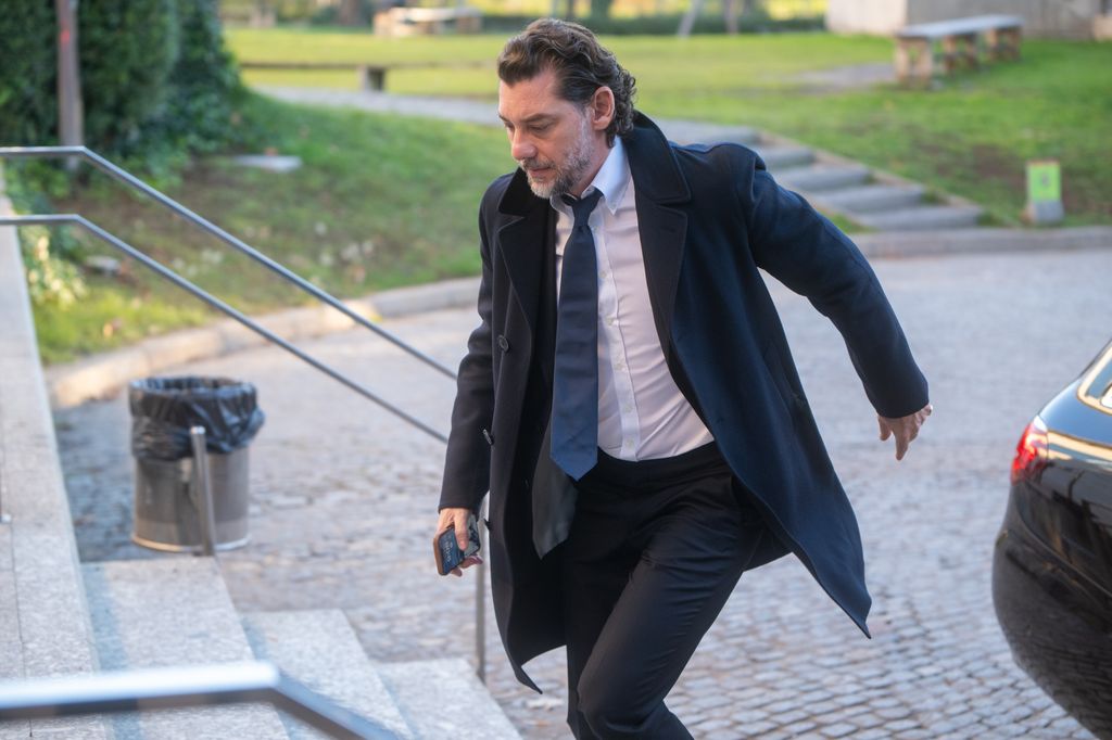 Isak Andic's eldest son, Jonathan Andic arrives at the funeral chapel of the founder of Mango, Isak Andic,