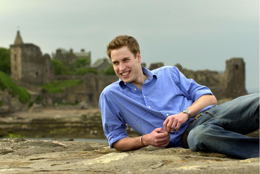 Prince William relaxes on the beach while at university