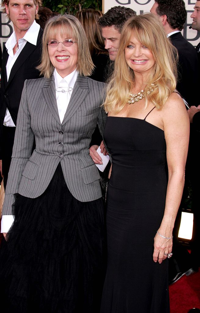 Goldie and Diane on the red carpet at the Golden Globes in 2005