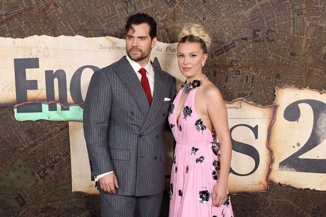 millie bobby brown and henry cavil on the red carpet