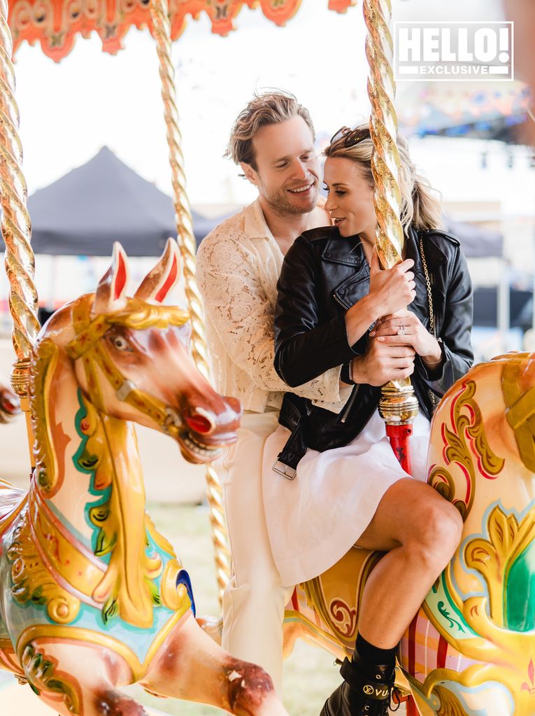 Olly Murs and his wife on the fairground ride