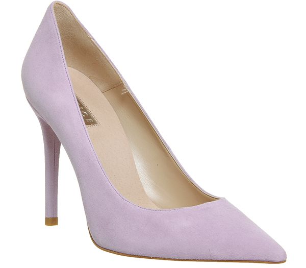 Daisy Street Exclusive double platform heeled shoes in lilac satin | ASOS