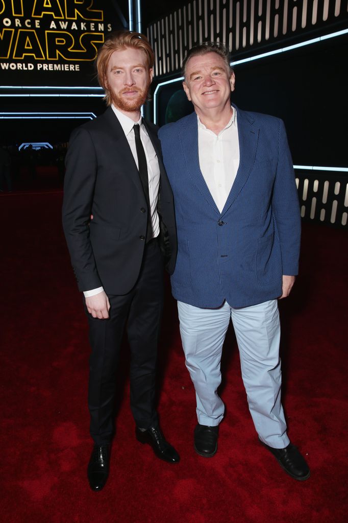 Domhnall Gleeson and Brendan Gleeson attend the Premiere of "Star Wars: The Force Awakens" 