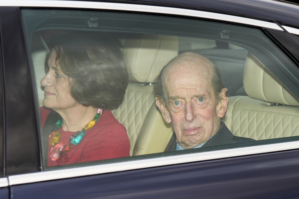 The Duke of Kent arrives for King Charles III's Christmas lunch at Buckingham Palace, London. 