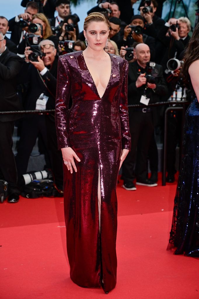 President of the Jury Greta Gerwig attends "Le DeuxieÌme Acte" ("The Second Act") Screening & opening ceremony red carpet at the 77th annual Cannes Film Festival