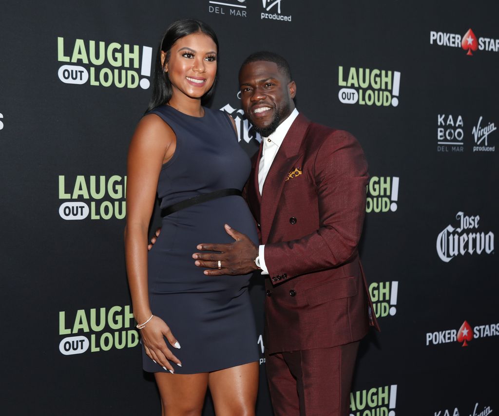 Eniko Parrish and Kevin Hart attend Kevin Hart And Jon Feltheimer Host Launch Of Laugh Out Loud at a Private Residence on August 3, 2017 in Beverly Hills, California