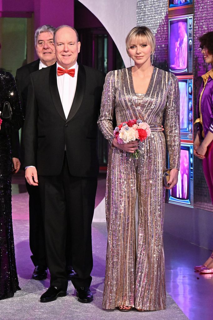 Prince Albert II of Monaco and Princess Charlene of Monaco attend the Rose Ball 2024 To Benefit The Princess Grace Foundation on March 23, 2024 in Monaco, Monaco.