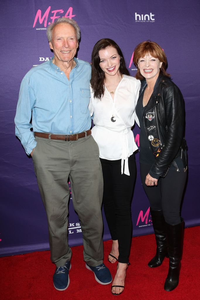 Clint Eastwood, Francesca Eastwood and Frances Fisher attend the premiere of Dark Sky Films' "M.F.A." at The London West Hollywood on October 2, 2017 