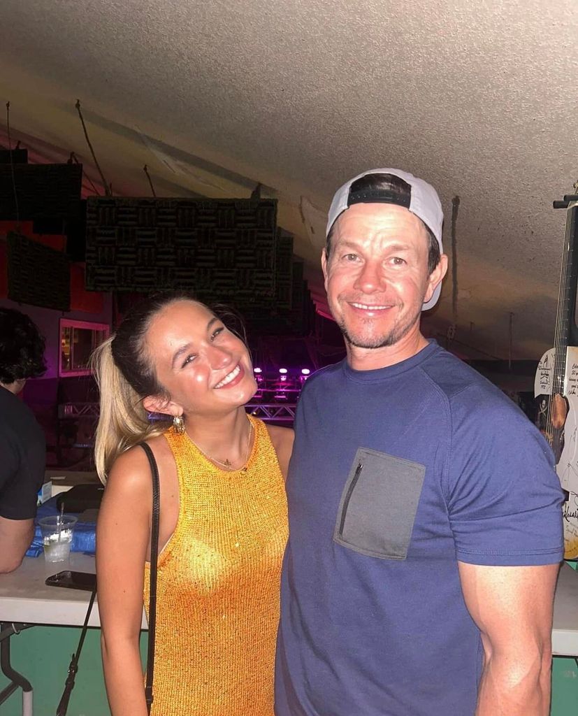 Mark Wahlberg and his daughter Ella Rae Wahlberg pose for a picture during a college visit, shared on social media