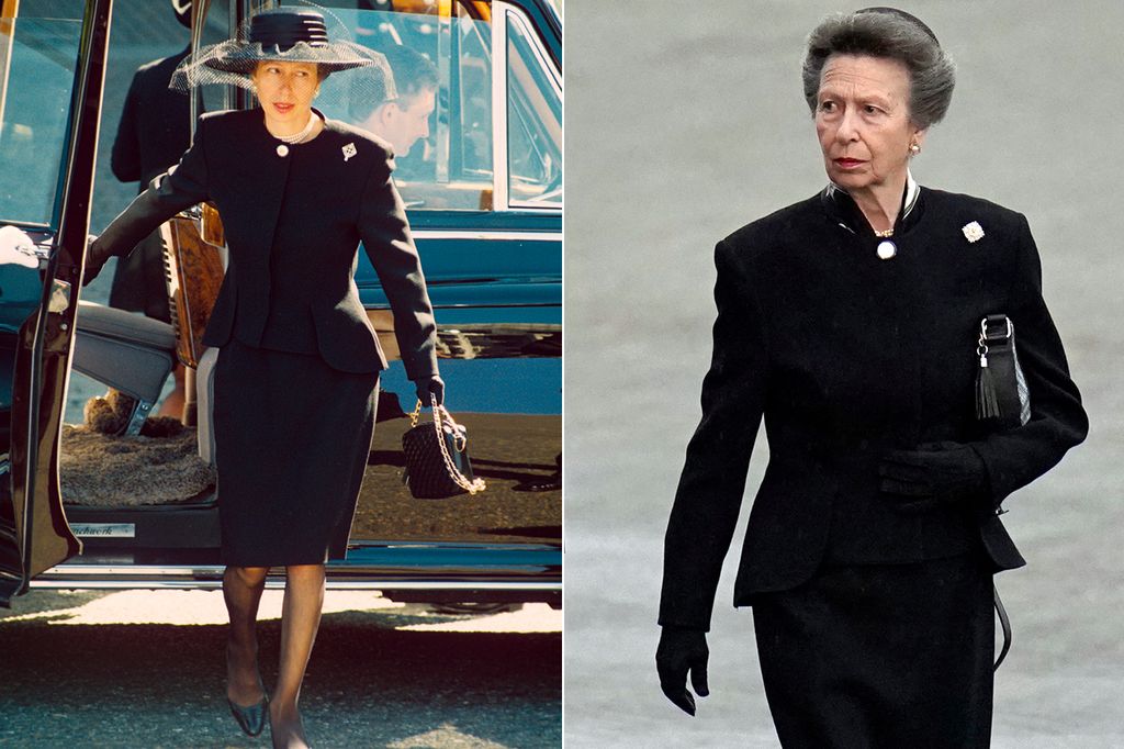 Princess Anne wears a black mourning outfit