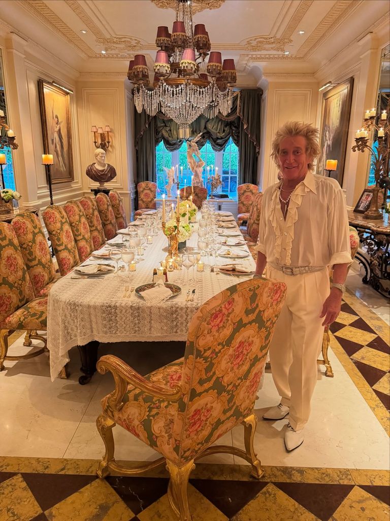 Sir Rod in his flamboyant dining room