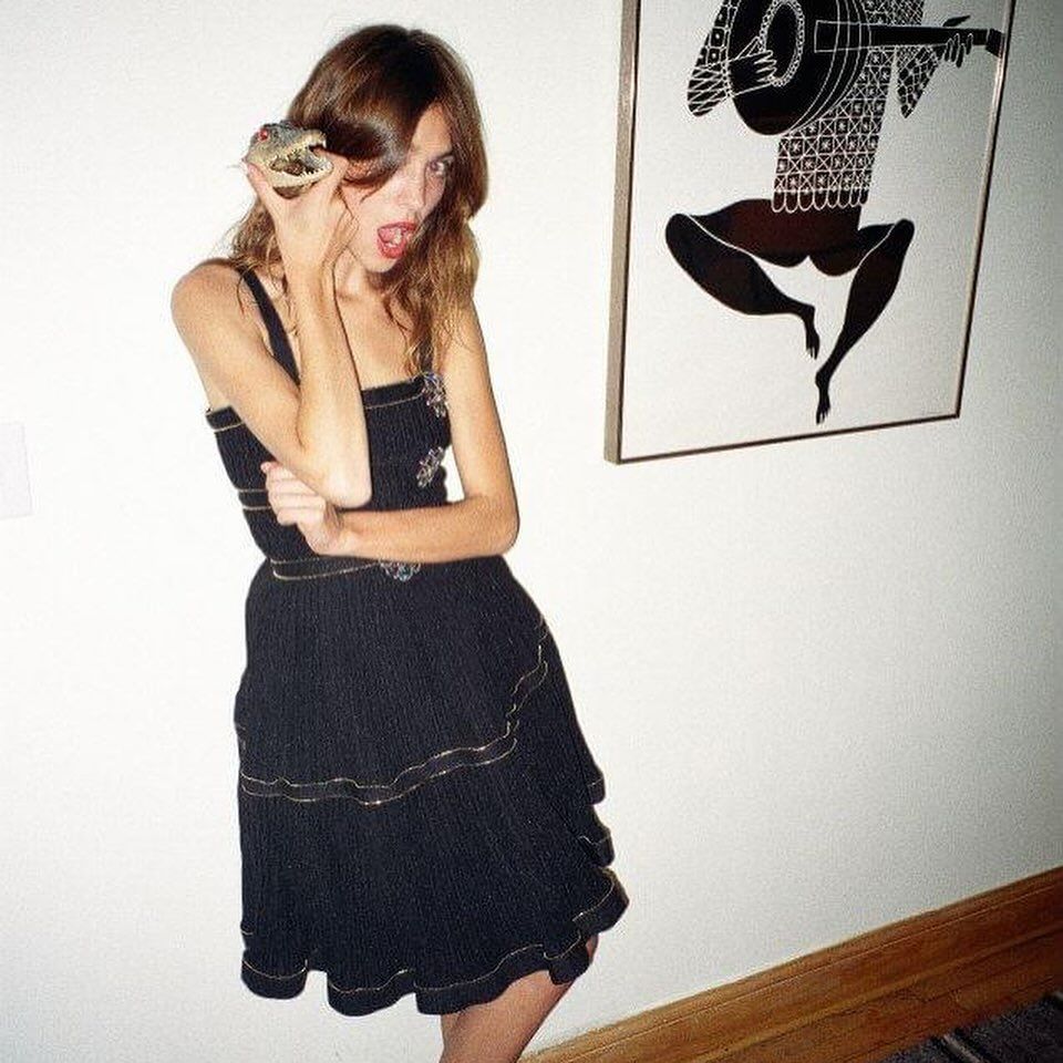 Alexa shared a quinetessentialy nougties photo wearing a Chanel Pre-Fall 2008 dress