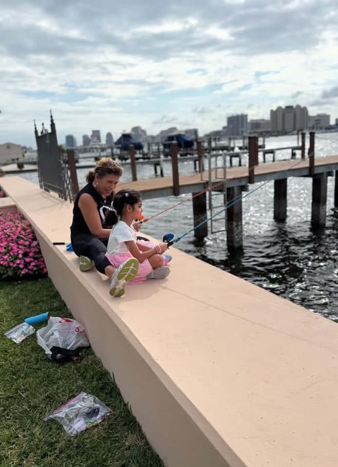 Hoda Kotb fishing with her daughter