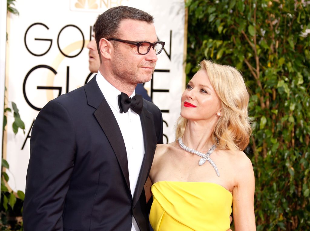   Actors Liev Schreiber (L) and Naomi Watts attend the 72nd Annual Golden Globe Awards at The Beverly Hilton Hotel on January 11, 2015 in Beverly Hills, California.  (Photo by Jeff Vespa/WireImage)