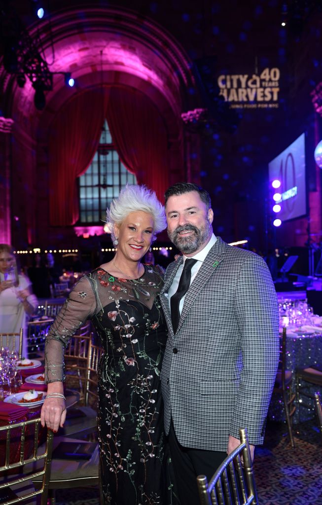 Anne Burrell and Stuart Claxton attend as City Harvest Presents The 40th Anniversary Gala: House Of Harvest at Cipriani 42nd Street on April 25, 2023 in New York City