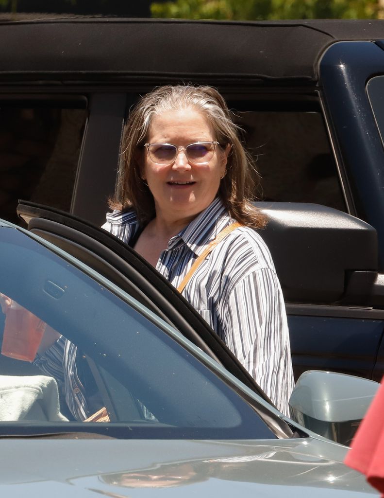 Bridget seen in LA with grey hair getting into a car