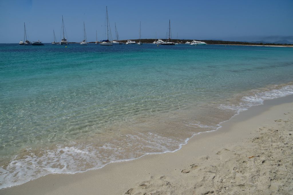 A general view of the beach at Isla de S'Espalmador on August 01, 2020 in Formentera, Spain. 