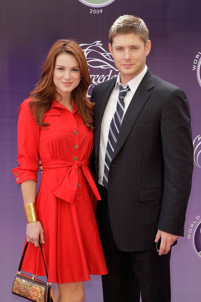 Jensen Ackles (R) and Danneel Ackles (L) attends the Breeders' Cup World Thoroughbred Championships at Santa Anita Park on November 7, 2009