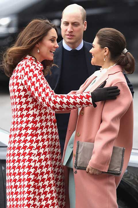 Princess Kate greets Crown Princess Mary in Stockholm 2018