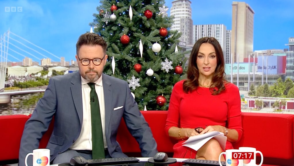 Christmas decor is up on BBC Breakfast