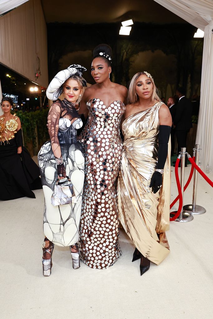 Natasha Poonawalla, Venus Williams, and Serena Williams attended The 2024 Met Gala celebrating Sleeping Beauties: Reawakening Fashion