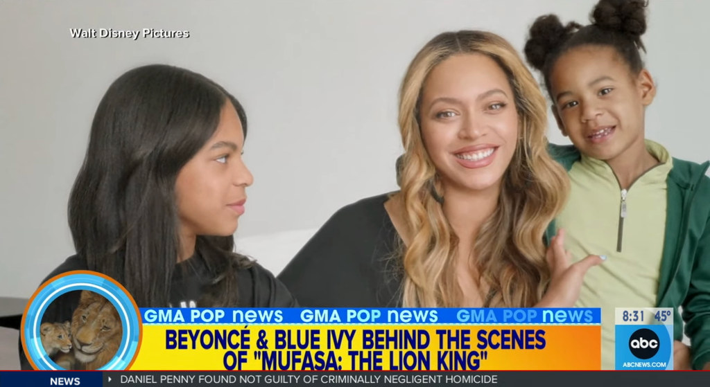 Beyoncé with her daughters Blue Ivy and Rumi Carter 