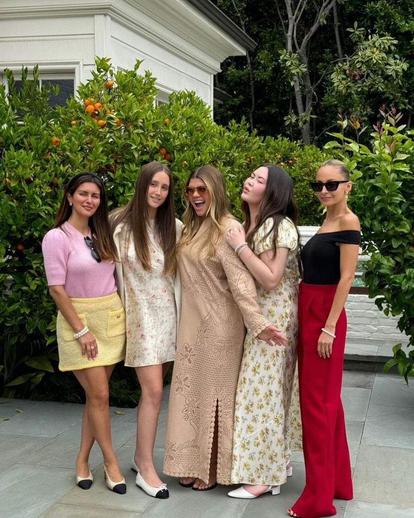 Sofia Richie wearing a Valentino kaftan-style dress for her baby shower