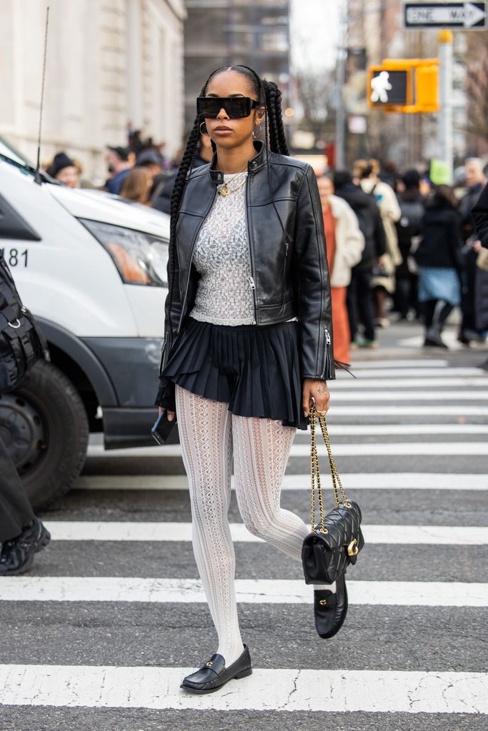 A guest outside Coach, NYFW AW24