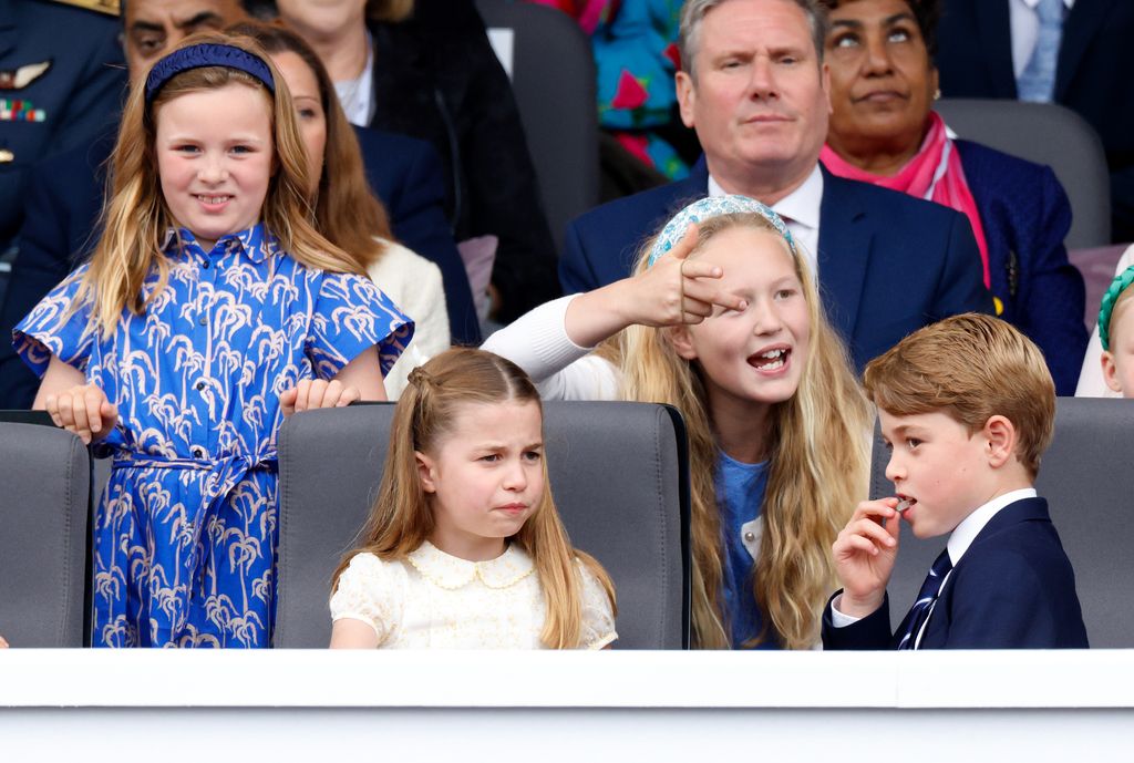 Prince George eating haribo with cousins and sister