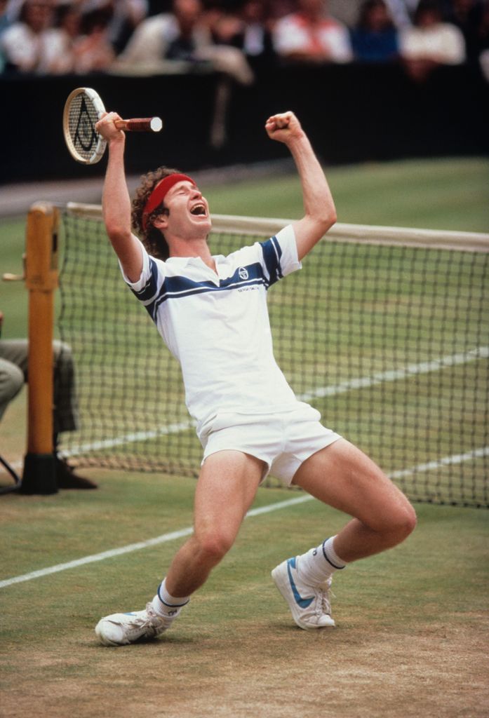 John McEnroe celebrating after a tennis win