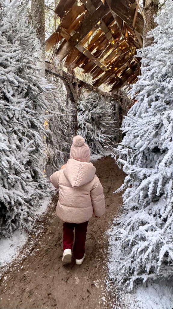 Lady Kitty Spencer's daughter, Athena, walking around Lapland UK