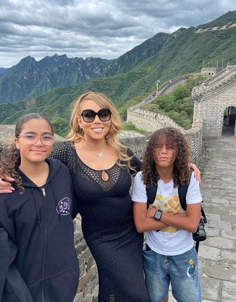 Photo shared by Mariah Carey on Instagram September 14, 2024 from a visit to the Great Wall of China in Beijing with her twins