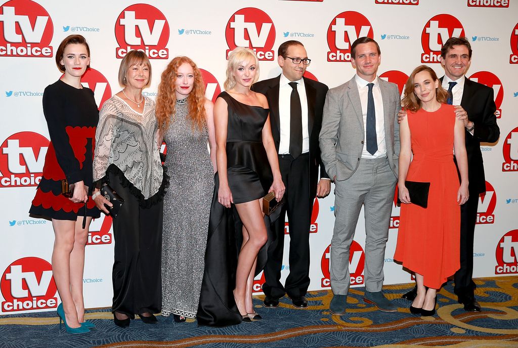 The cast of Call the Midwife, Charlotte Ritchie, Jenny Agutter, Victoria Yeates, Helen George, Ben Caplan, Jack Ashton, Laura Main and Stephen McGann attend the TV Choice Awards 2015 at Hilton Park Lane on September 7, 2015 in London, England