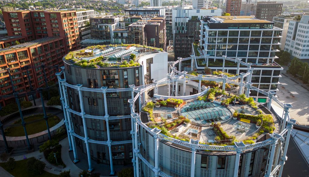 Rooftop garden Aerial view