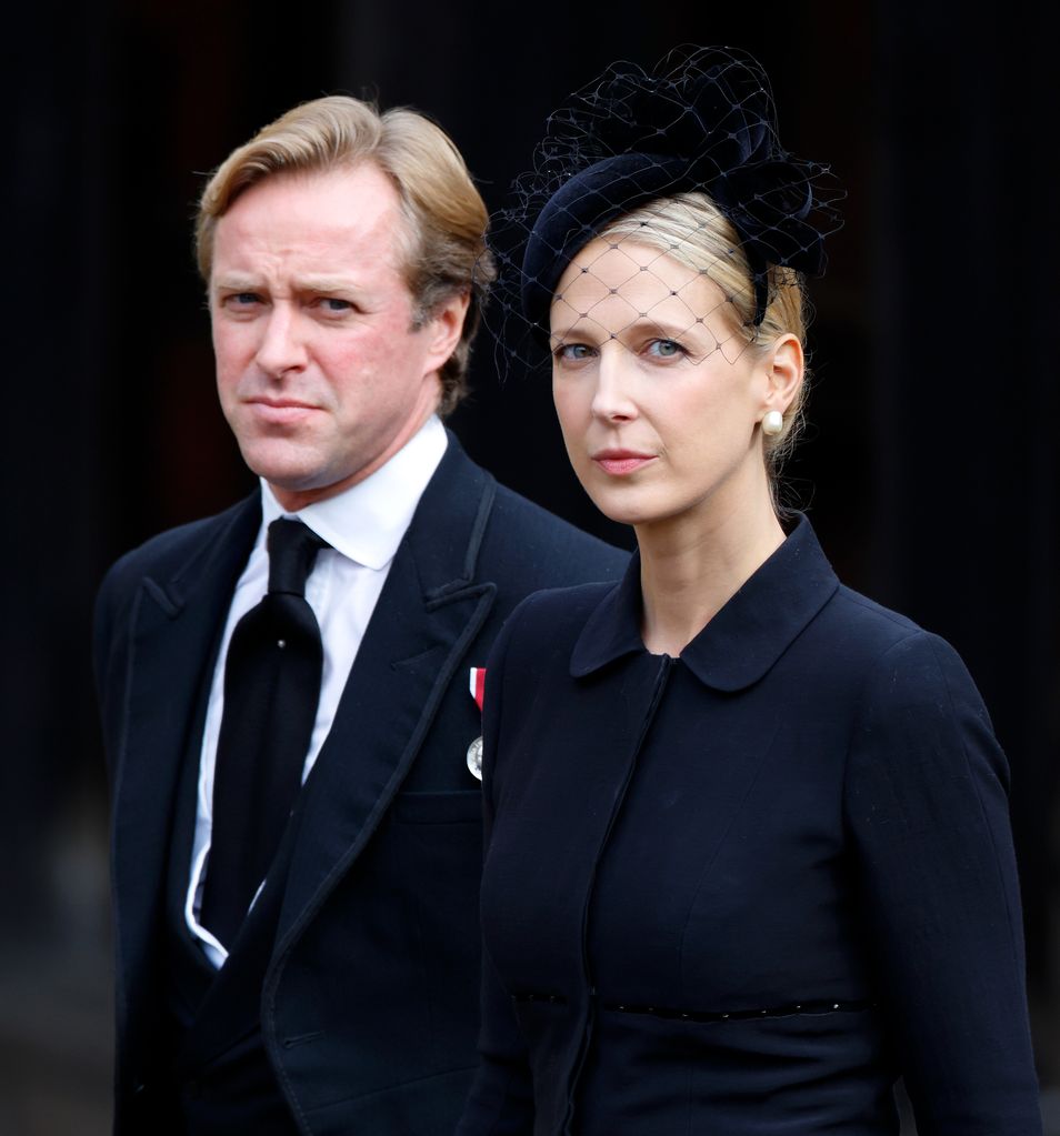 Thomas Kingston and Lady Gabriella Kingston attend the Committal Service for Queen Elizabeth II at St George's Chapel, Windsor Castle on September 19, 2022