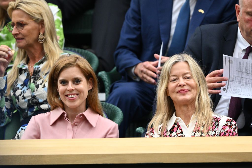 Princess Beatrice and Lady Helen Taylor sitting in the royal box at Wimbledon