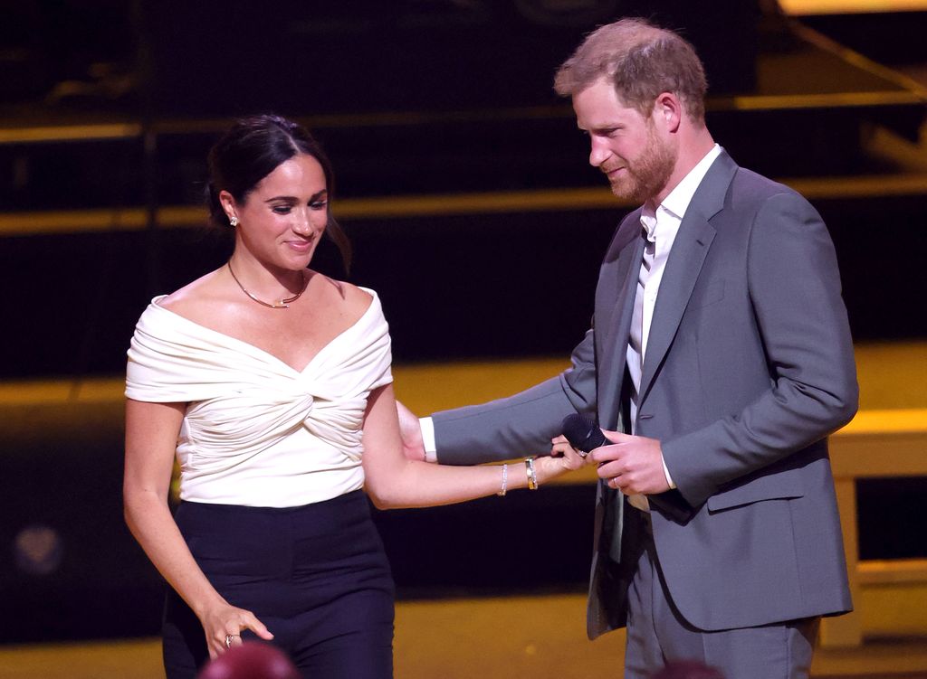 The Duke became emotional after he was welcomed by his wife onstage