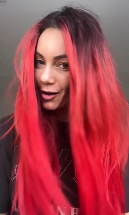 Dianne with her red her hair before styling